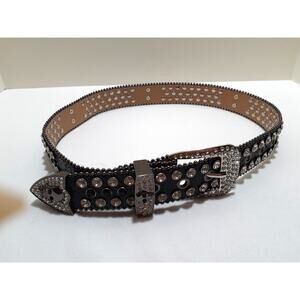 XZQTIVE Unisex Belt Skulls and Rhinestones Punk Rock Goth